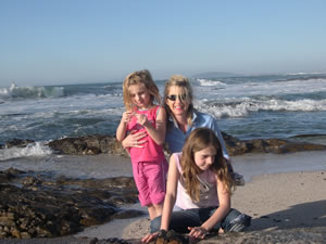 Lyn and the girls in Seapoint
