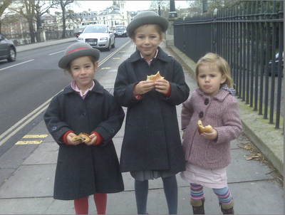 Eating pain au chocolat on the way to school...on a good day!