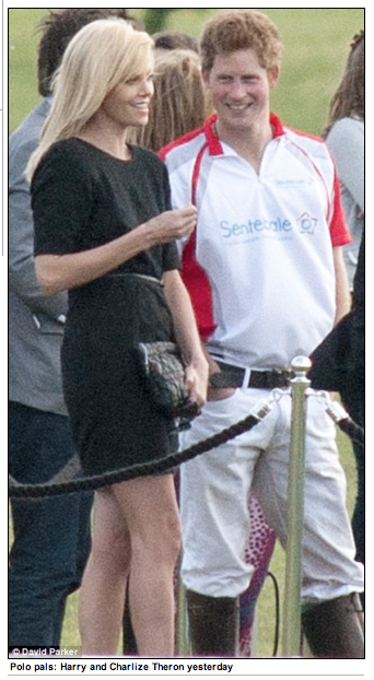Charlize Theron and Prince Harry at polo