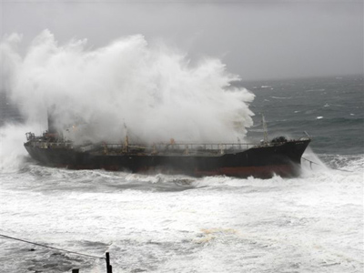 The ship gets pounded Credit: Jim Brown