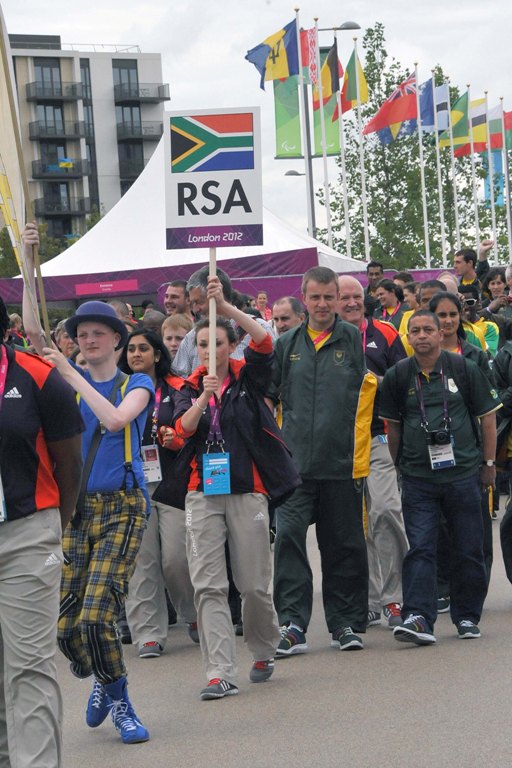PARALYMPICS VILLAGE, LONDON, ENGLAND. 2012 PARALYMPICS. 27 August 2012. Welcoming cereming for the South African Paralympics team toe the Village. Picture by WESSEL OOSTHUIZEN / SASPA