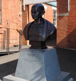 The impressive bronze Gandhi bust at Constitution Hill in Hillbrow. (Image: Janine Erasmus)