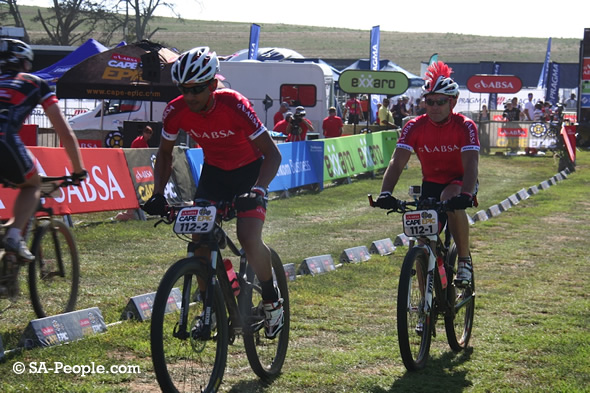 Joel Stransky and partner at Cape Epic Joel Stransky and partner at Cape Epic