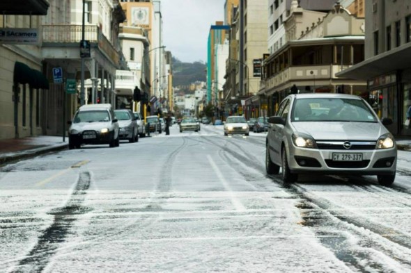 Hail in Cape Town