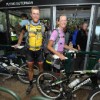 Dylan and Misty Weyer getting into the funicular at Cape Point Nature Reserve to celebrate the end of their epic 4 000km journey from Beit Bridge border post to Cape Point to raise funds for children with cerebral palsy