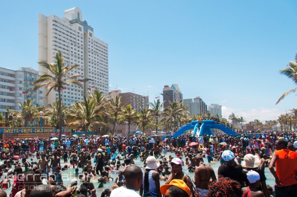Durban Beach Front on 01 January 2014