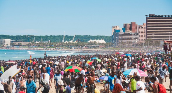 Durban Beach Front on New Year's Day