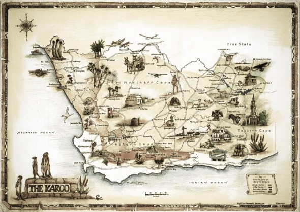 A map of the Karoo by Gillian Vermaak of Jagersfontein A map of the Karoo by Gillian Vermaak of Jagersfontein