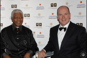 Prince Albert II with late South African President Nelson Mandela Prince Albert II with late South African President Nelson Mandela