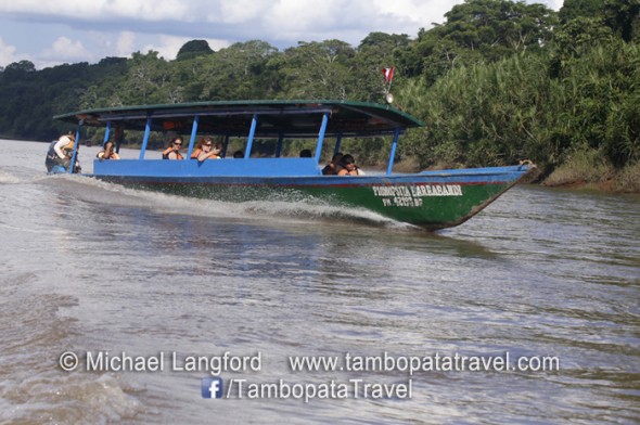 Boat on the Tambopata River