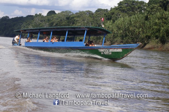 Boat on the Tambopata River Boat on the Tambopata River