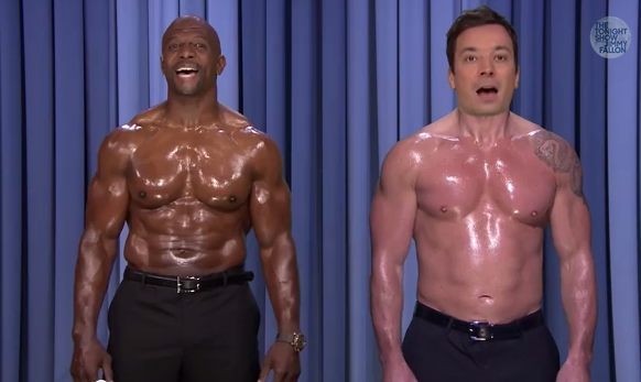 Jimmy Fallon and his body double Jimmy Fallon and his body double