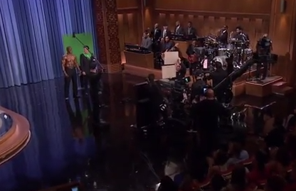 Green screen on Jimmy Fallon show Green screen on Jimmy Fallon show