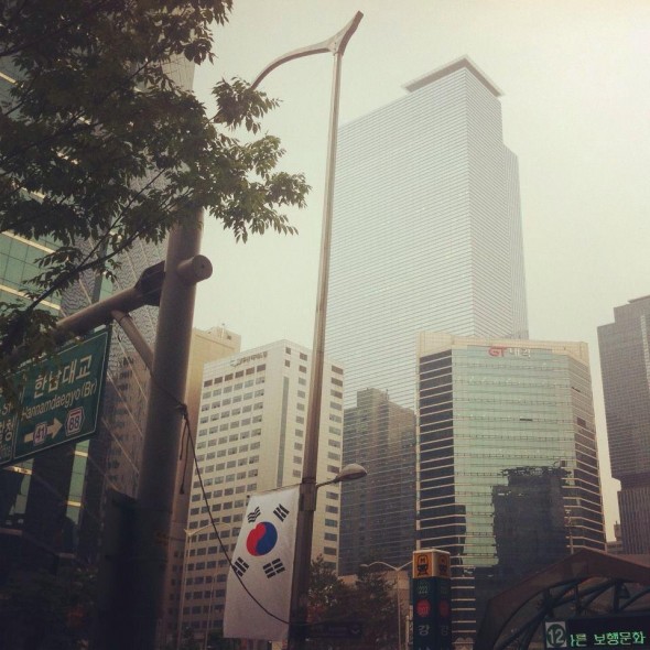 There are tall buildings EVERYWHERE. In Gangnam, Seoul.