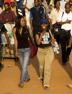 South African women heading home from work Joburg women heading home? Photo: Chris Kirchhoff, MediaClubSouthAfrica.com