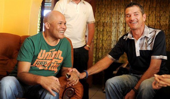 Tinus Linee and Joost van der Westhuizen Tinus Linee and Joost van der Westhuizen