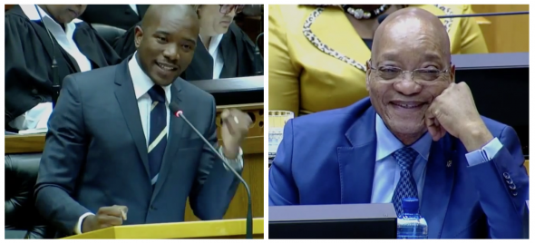 These screenshots capture the very moment that Maimane impassionately spoke 