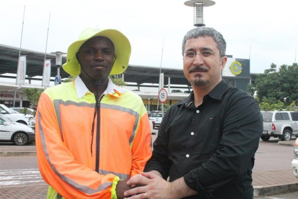 Methode Kubwayo and Ismail Teke celebrate the good deed. Methode Kubwayo and Ismail Teke celebrate the good deed.