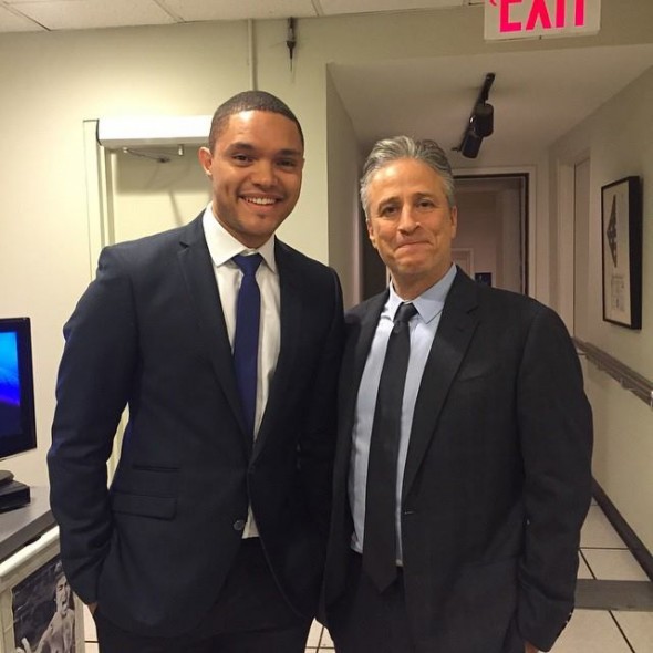 Trevor Noah (left) seen here with Jon Stewart Trevor Noah (left) seen here with Jon Stewart