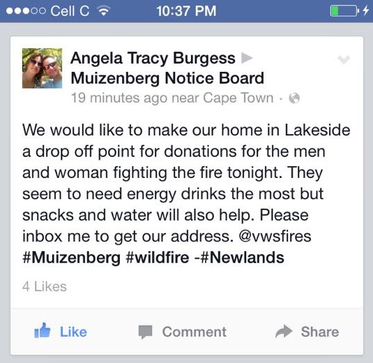 Muizenberg fire, Cape Town