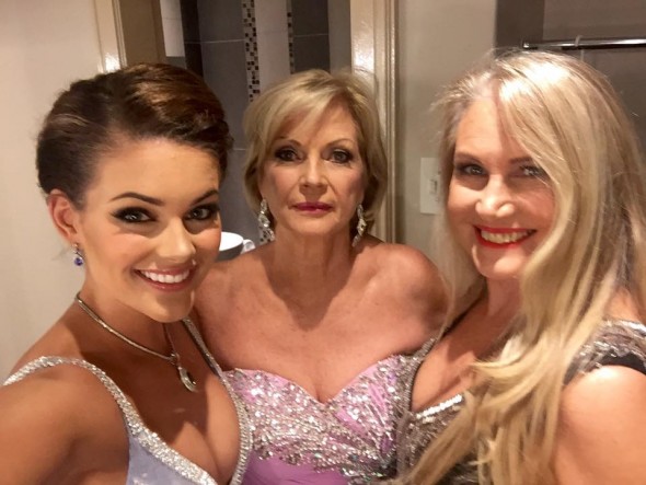 Three Miss Worlds all in a row: Rolene Strauss (2014), Penny Rey (1958) and Anneline Kriel (1974)
