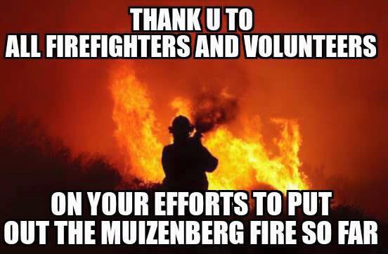 Thank you to Muizenberg firefighters Thank you to Muizenberg firefighters