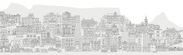 CAPE TOWN ILLUSTRATED CAPE TOWN ILLUSTRATED explores the Cape Town Cityscape through a series of illustrated panels, using the site of the Civic Centre Bus Station as a specific reference point.