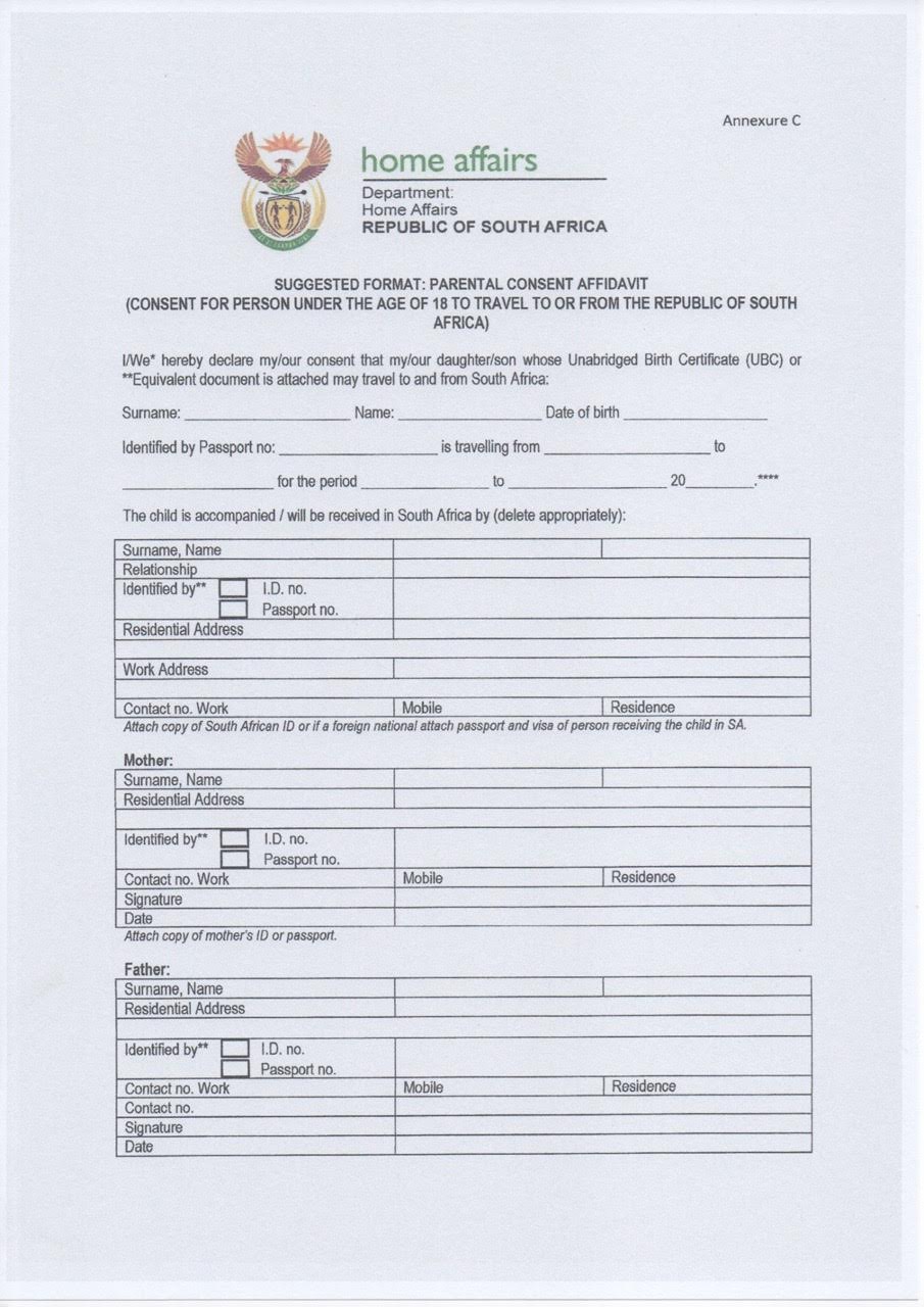 South African Birth Certificate Template