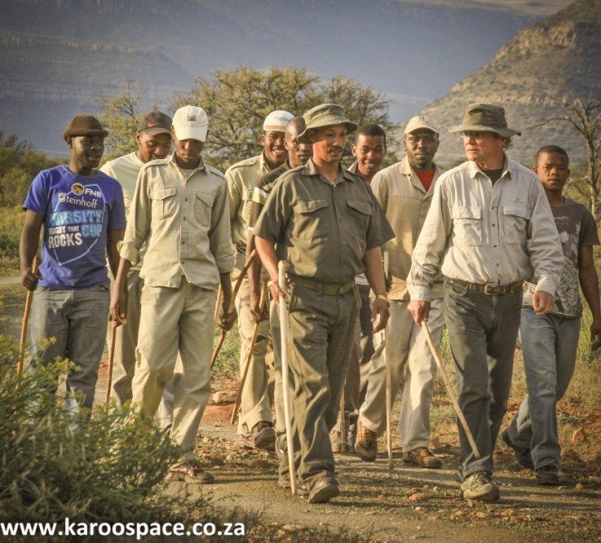 Pokkie Benadie on a Tracker Academy mission at Samara Private Game Reserve outside Graaff-Reinet.