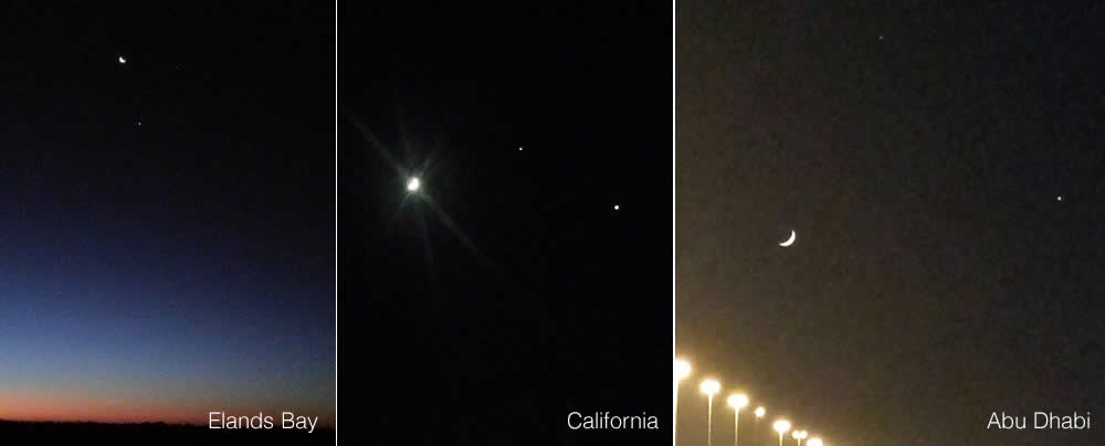 The Love Triangle - the moon, Jupiter and Venus. 20 June 2015. The Love Triangle - the moon, Jupiter and Venus. 20 June 2015.