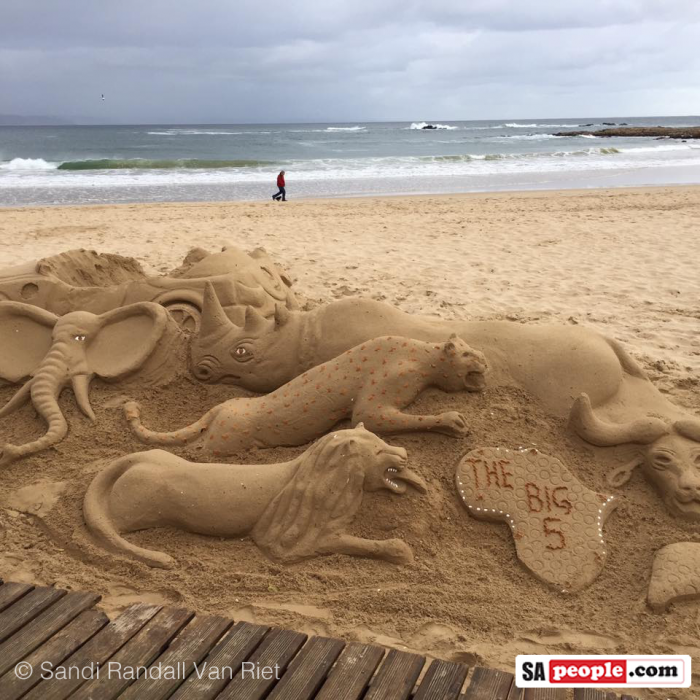 South African beach sand art