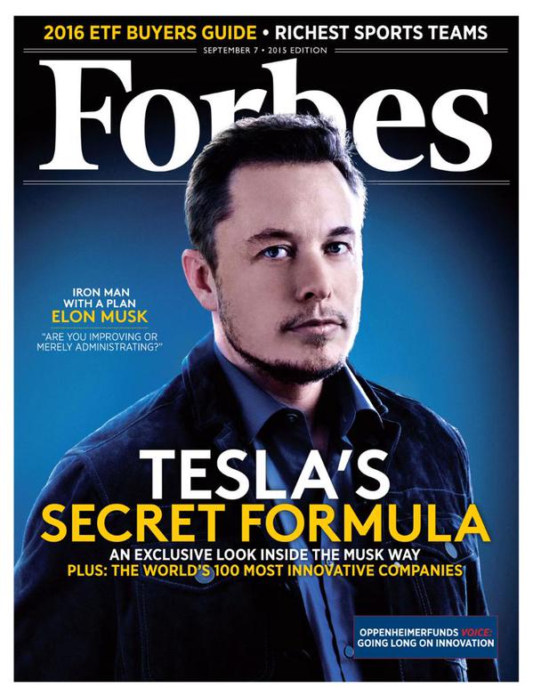 Elon Musk on Forbes cover