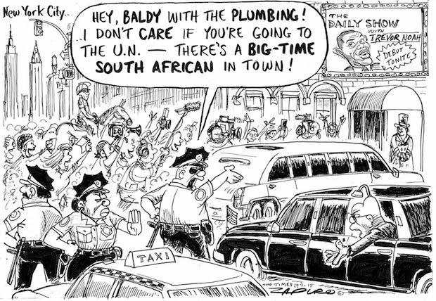 Zapiro cartoon - Zuma and Trevor Noah in New York Zapiro cartoon - Zuma and Trevor Noah in New York