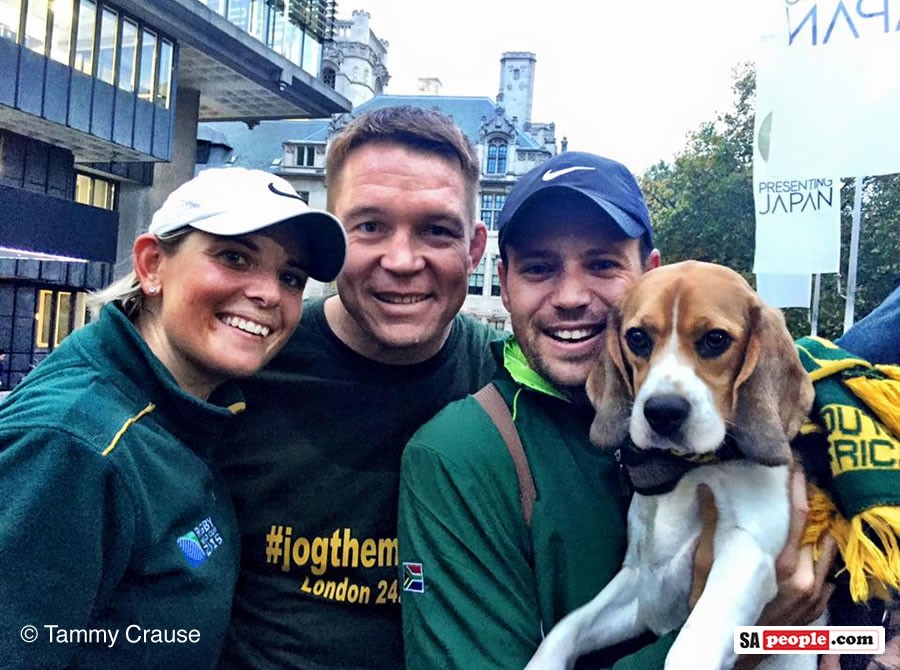 Springbok fans in London for morning jog Springbok fans in London for morning jog