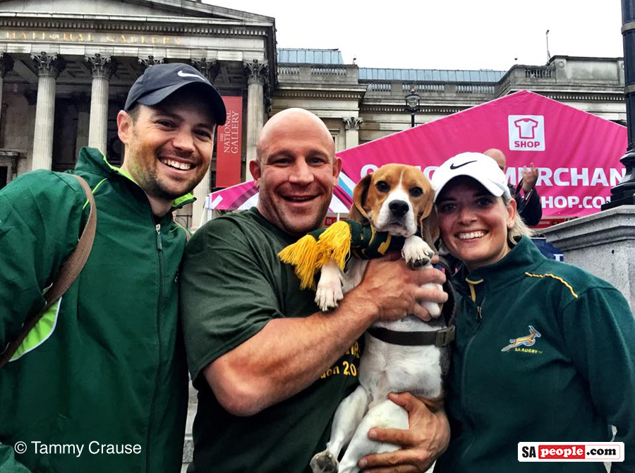 Springbok fans in London for morning jog Springbok fans in London for morning jog