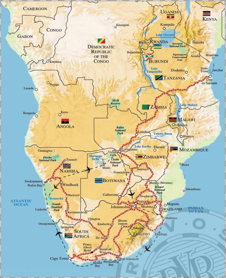 rovosrail-map The Rovos itineraries.