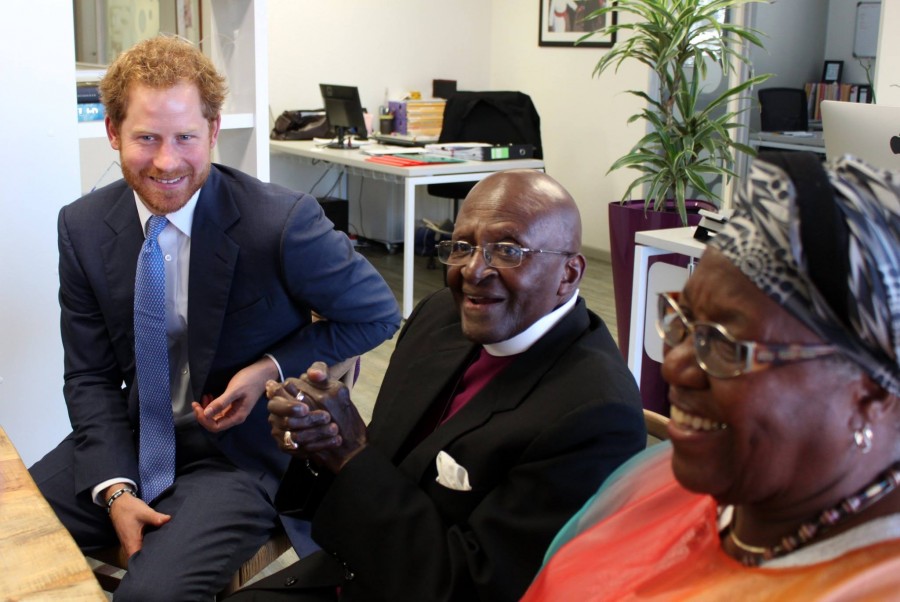 Prince Harry with Desmond Tutu
