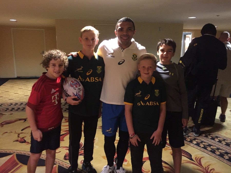 Bryan Habana and fans Bryan Habana and fans
