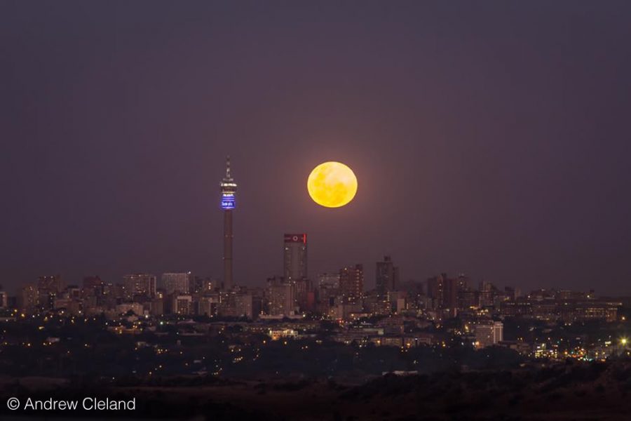 Winter Solstice moon over Joburg, South Africa