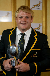 JOHANNESBURG, SOUTH AFRICA - FEBRUARY 12, Adriaan Strauss Superugby player of the year during the SARU Season Launch and Awards Evening from Lyric Theatre, Gold Reef City on February 12, 2014 in Johannesburg, South Africa. (Photo by Duif du Toit/ Gallo Images)