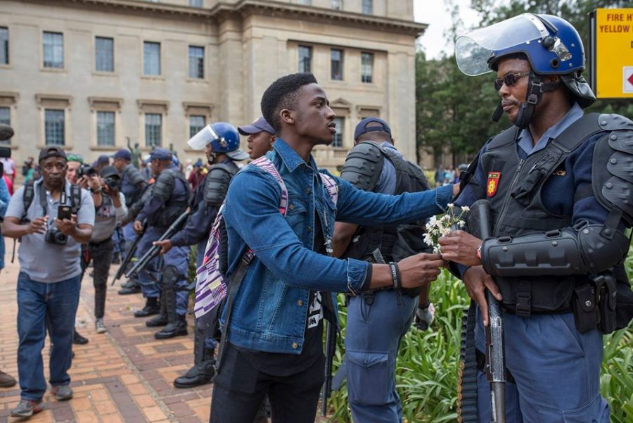 Photo shot by Ihsaan Haffejee for GroundUp at Wits on 04 Oct. , of Panasha Sibanda, a second-year economics and finance student. Hope blossoms…