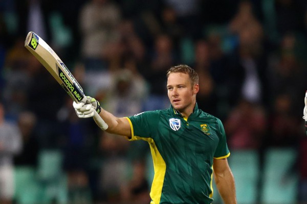 DURBAN, SOUTH AFRICA - OCTOBER 05: David Miller celebrates his 100 runs during the 3rd Momentum ODI Series match between South Africa and Australia at Sahara Stadium Kingsmead on October 05, 2016 in Durban, South Africa. (Photo by Anesh Debiky/Gallo Images)