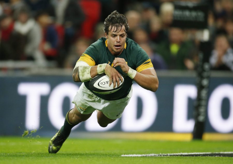 Britain Rugby Union - Barbarians v South Africa - The Killik Cup - Wembley Stadium - 5/11/16 South Africa's Francois Venter scores a try Action Images via Reuters / Paul Childs Livepic EDITORIAL USE ONLY.