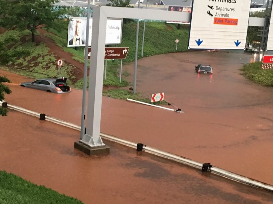 Photo: FB. Georg Knoke: "Serious flooding hits Joburg- this is close to OR Tambo!"