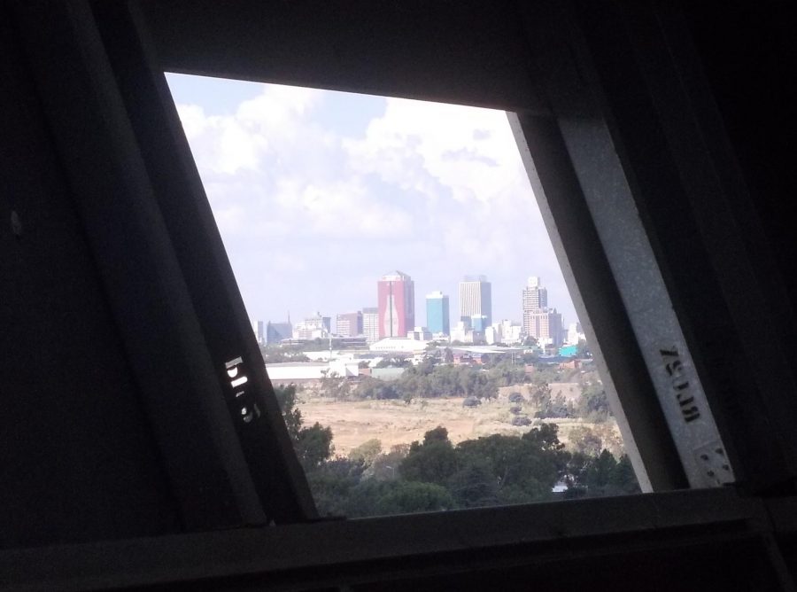 Skyline through panel 2