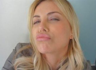 One of Charlize Theron's 'duck face' images that was 'discovered' on her phone. Credit: Funny or Die