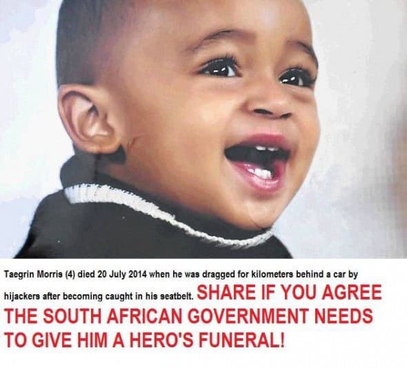 Taegrin Morris, South African victim