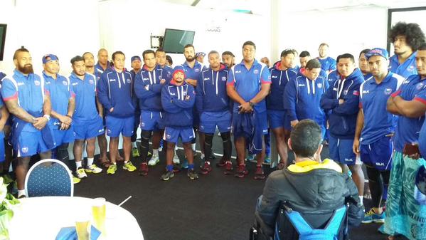 Samoan rugby team meet Joost Samoan rugby team meet Joost