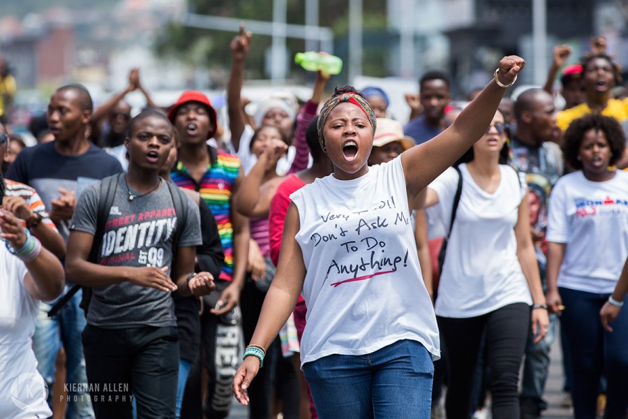 Students protest in Durban, #DurbanShutDown