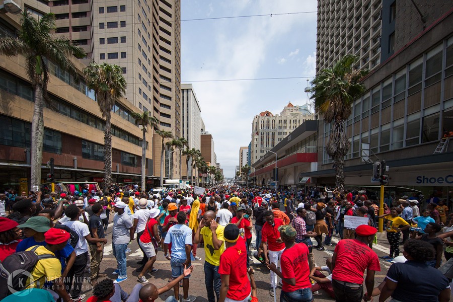 Students protest in Durban, #DurbanShutDown